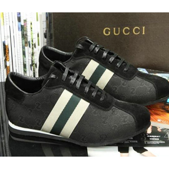 グッチ 靴 スーパーコピー GUCCI レザースニーカー GGキャンパス ブラック glr18